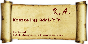 Kosztelny Adrián névjegykártya